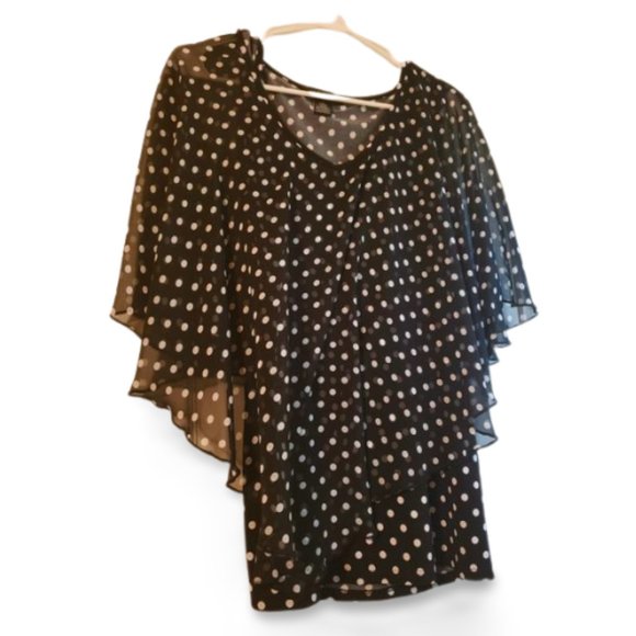 Old Navy Black Polka Dot Blouse - Picture 2 of 3